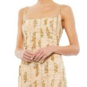 ✔️#47B BNWT Mac Duggal 10770 - Tea Length Beaded Dress